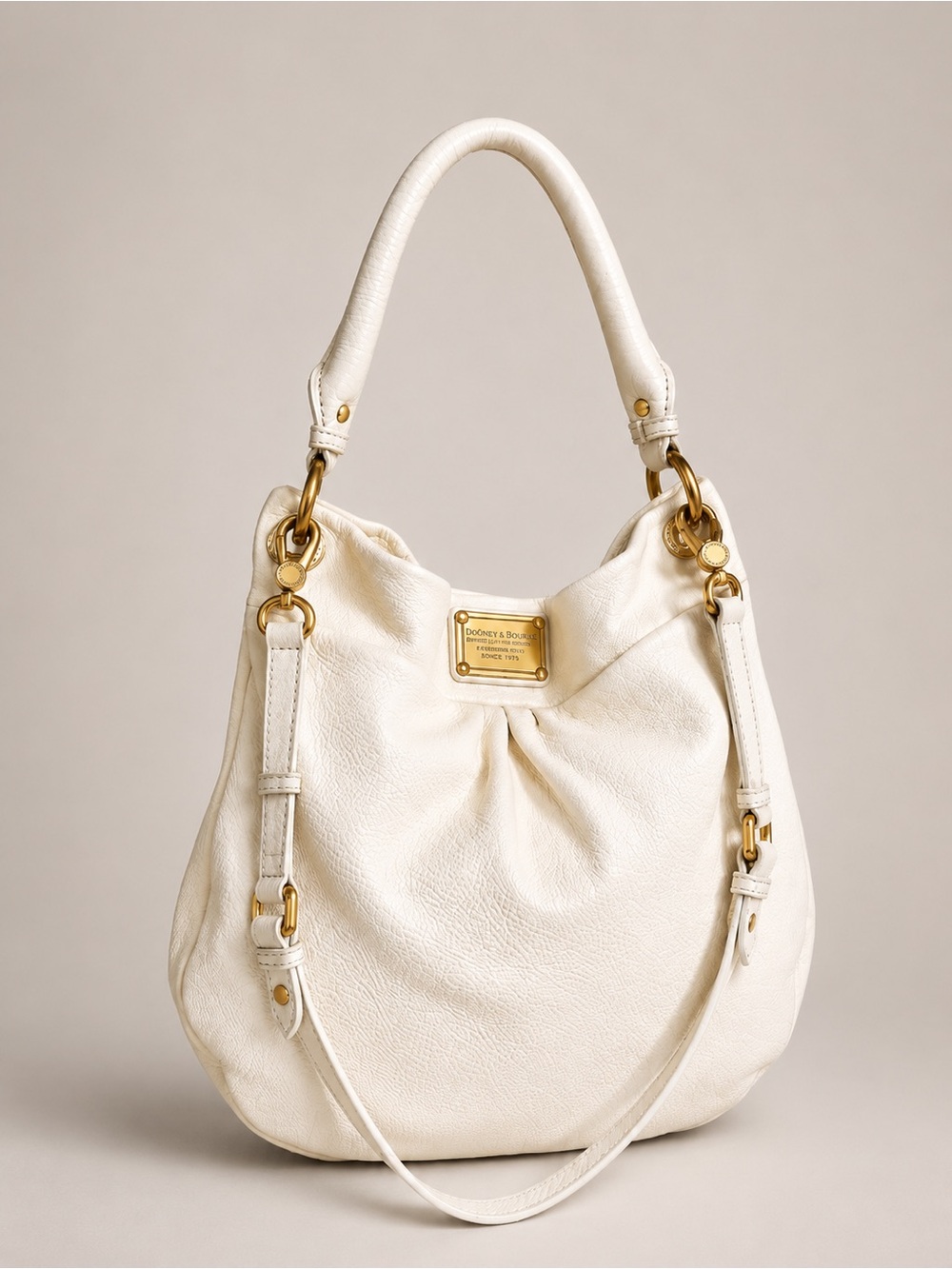 Marc by Marc Jacobs Standard Supply Workwear Hobo White Pebbled Leather Bag